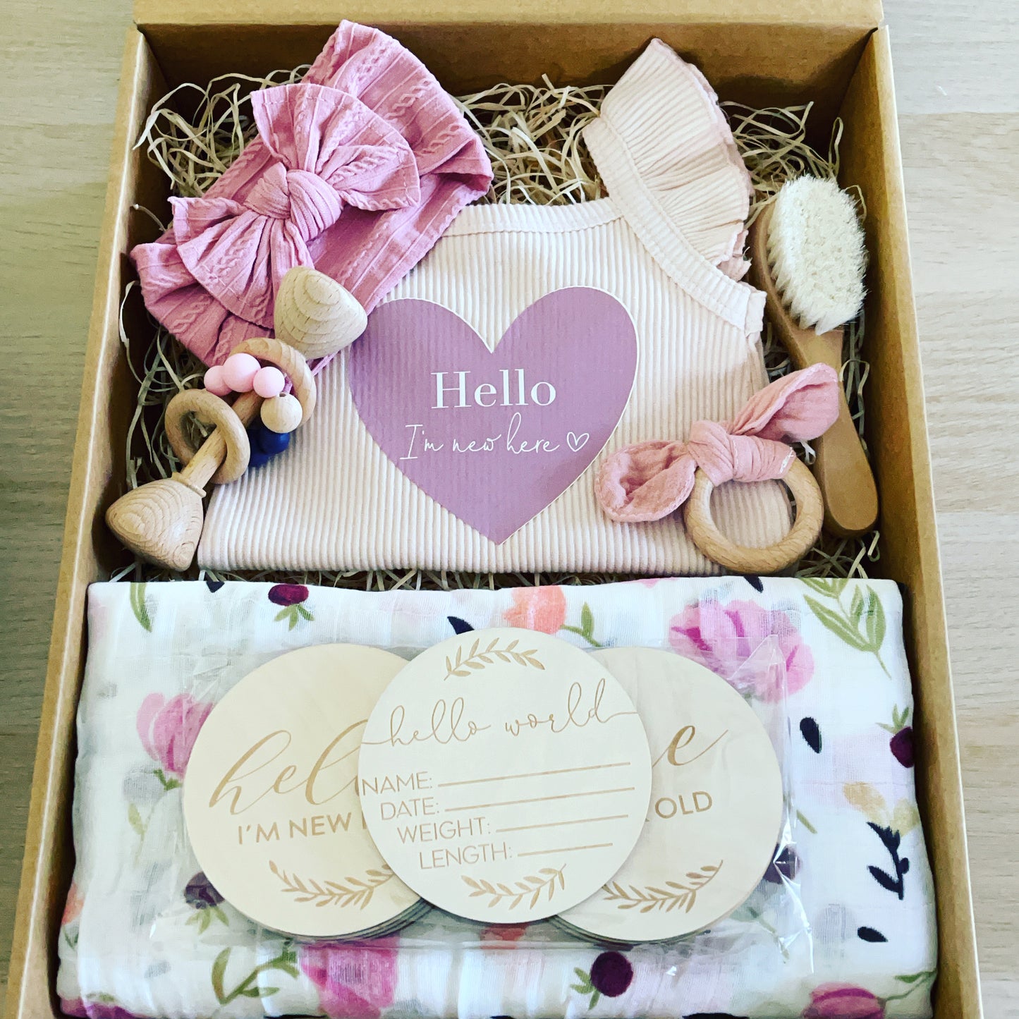Personalised Newborn Girl Hamper