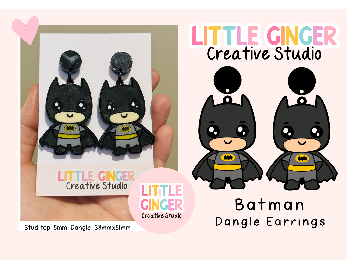 Batman Drop Earrings