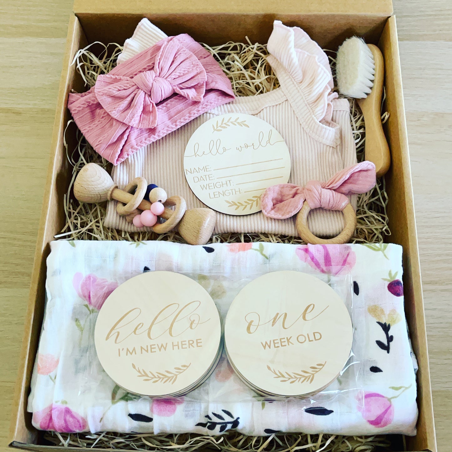 Personalised Newborn Girl Hamper