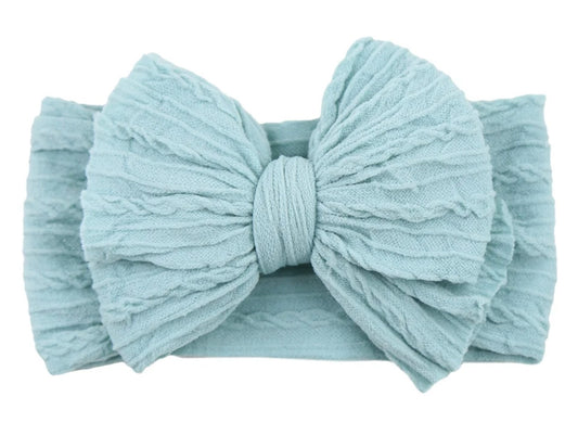 Eucalyptus Big Knot Bow Newborn Head Band