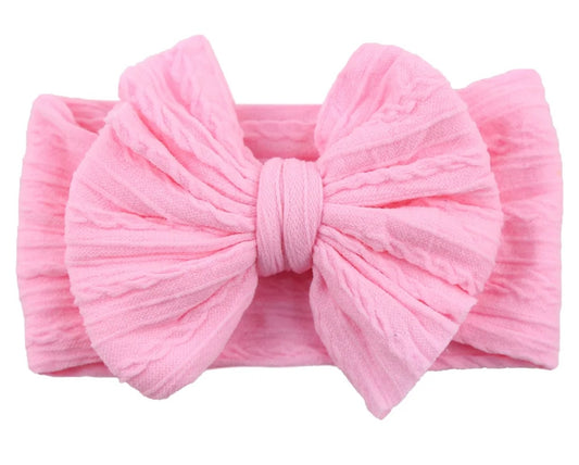 Bright Pink Big Knot Bow Newborn Head Band