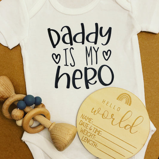 Daddy is My Hero- Personalised Newborn Onesie