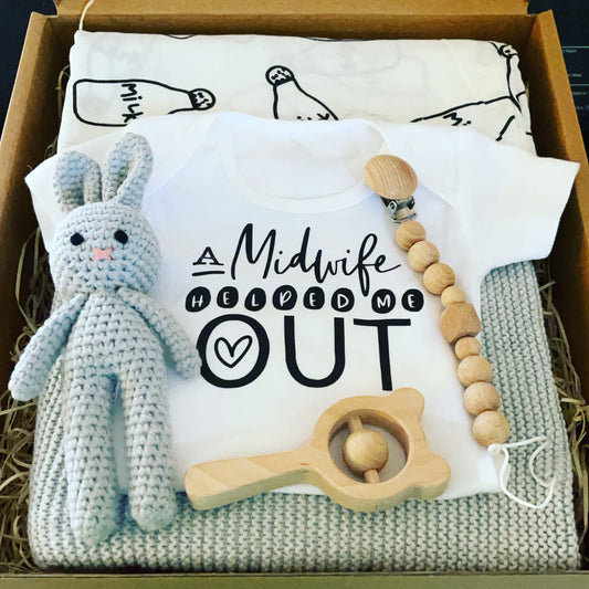 A Midwife Helped Me Out -Personalised Newborn Onesie