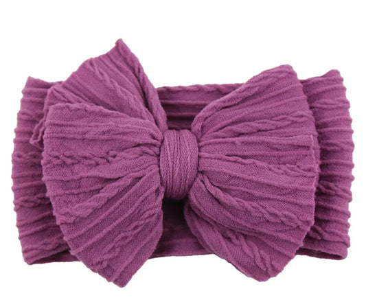 Purple Big Knot Bow Newborn Head Band