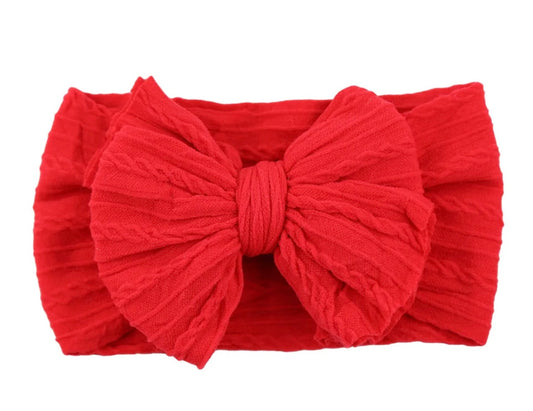 Red Big Knot Bow Newborn Head Band