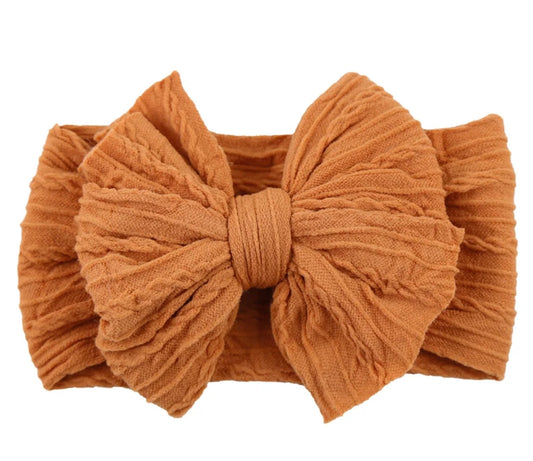 Burnt Orange Big Knot Bow Newborn Head Band