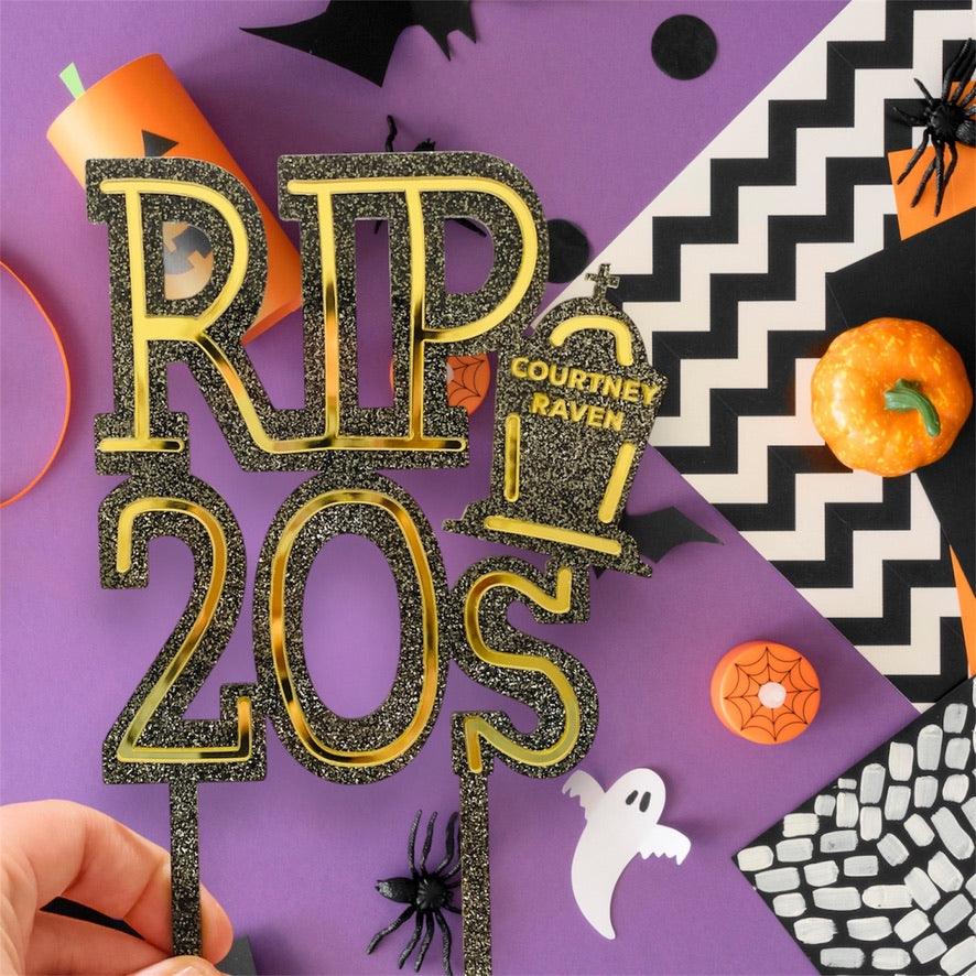 RIP 20's Themed Acrylic Cake Topper- Personalised