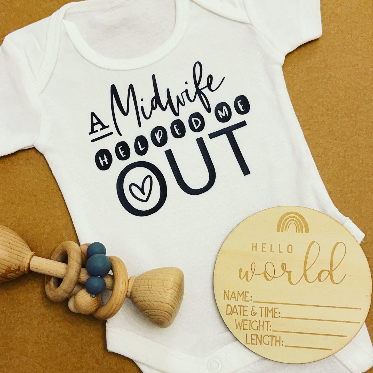 A Midwife Helped Me Out -Personalised Newborn Onesie