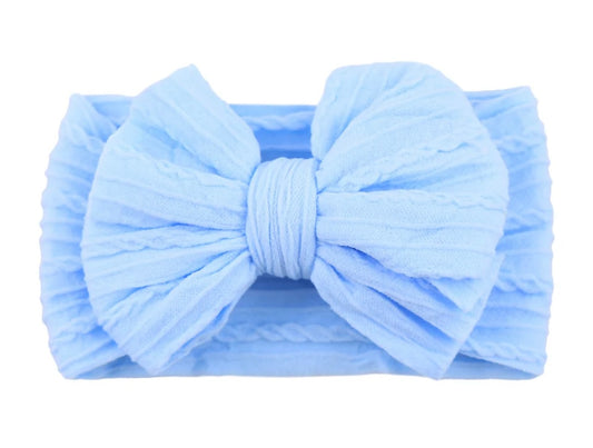 Baby Blue Big Knot Bow Newborn Head Band