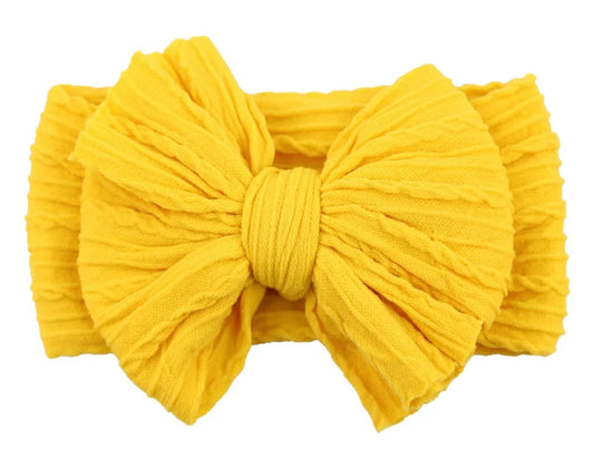 Yellow Big Knot Bow Newborn Head Band