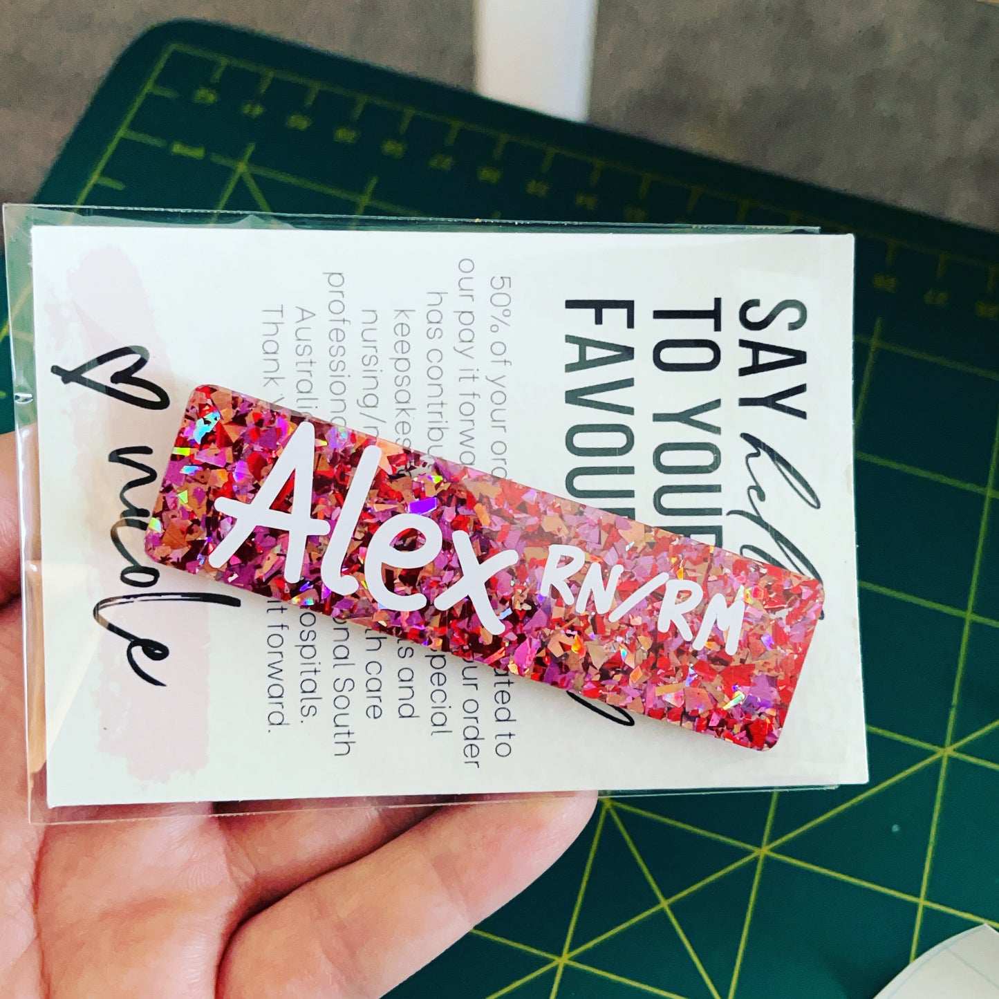 Acrylic + Vinyl Name Badge