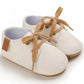 White Mock Leather Pre Walkers