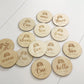 Rainbow + Heart Newborn Monthly Milestone Discs- Wood