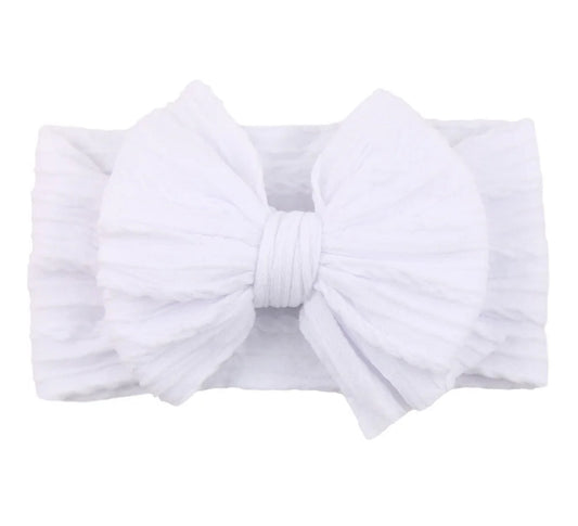 White Big Knot Bow Newborn Head Band