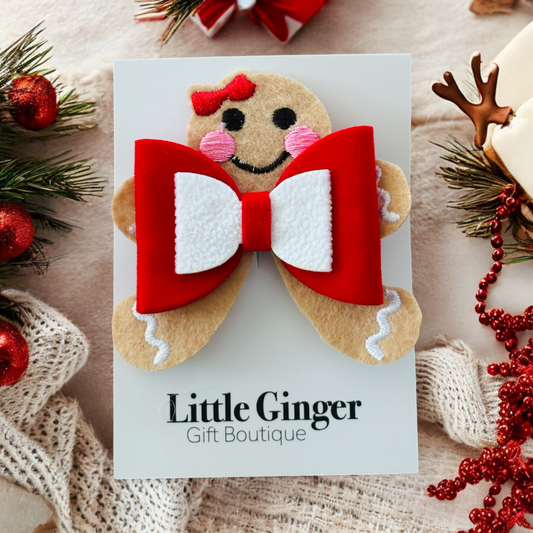 Gingerbread Lady- Children’s Christmas Hair Clip