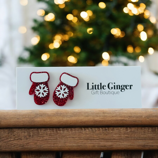 Mittens- Acrylic Christmas Stud earrings