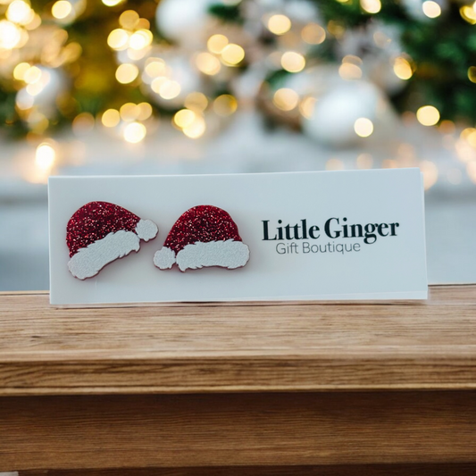 Santa Hats- Acrylic Christmas Stud earrings