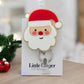 Christmas Santa Badge Reel- Acrylic + Birch Wood