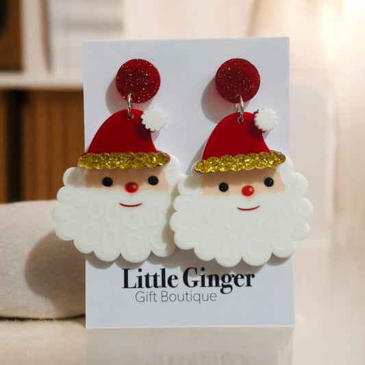 Gold Santa- Christmas Earring Dangle