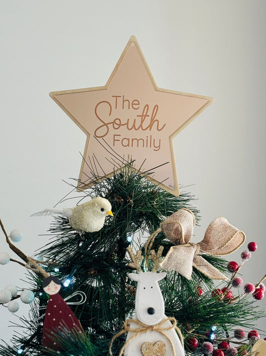 Personalised Family Star Christmas Tree Topper