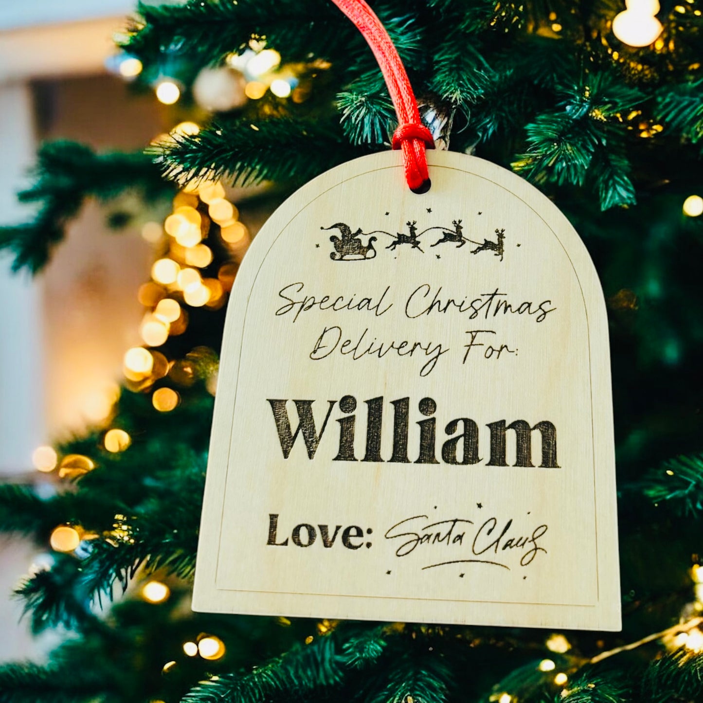 Personalised Wooden Present Tags From Santa