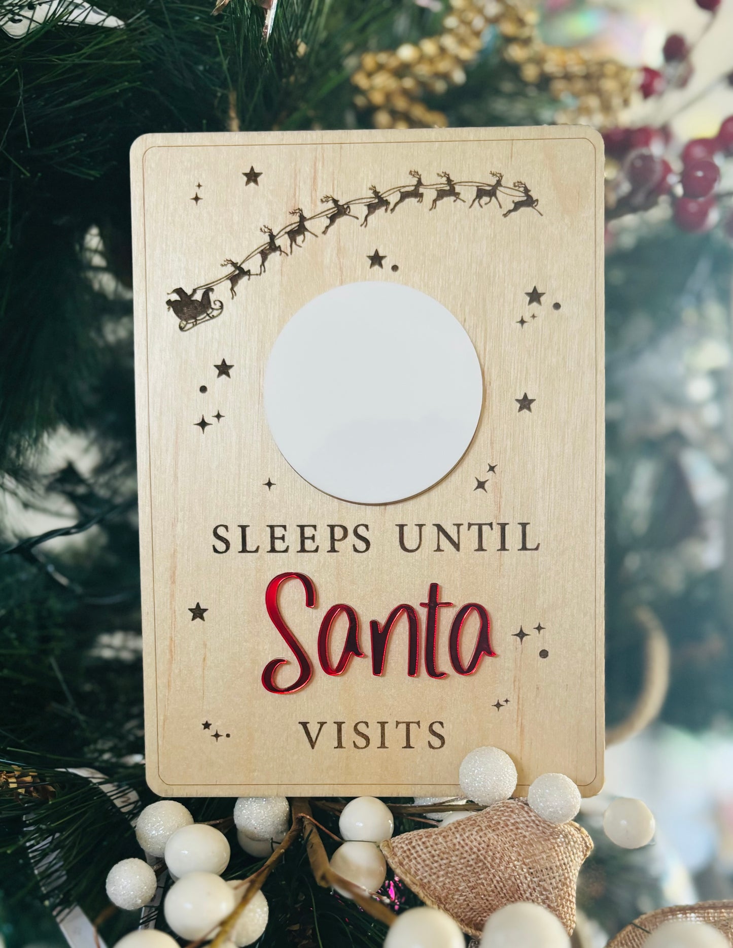 Sleeps Until Santa Visits- Countdown Board