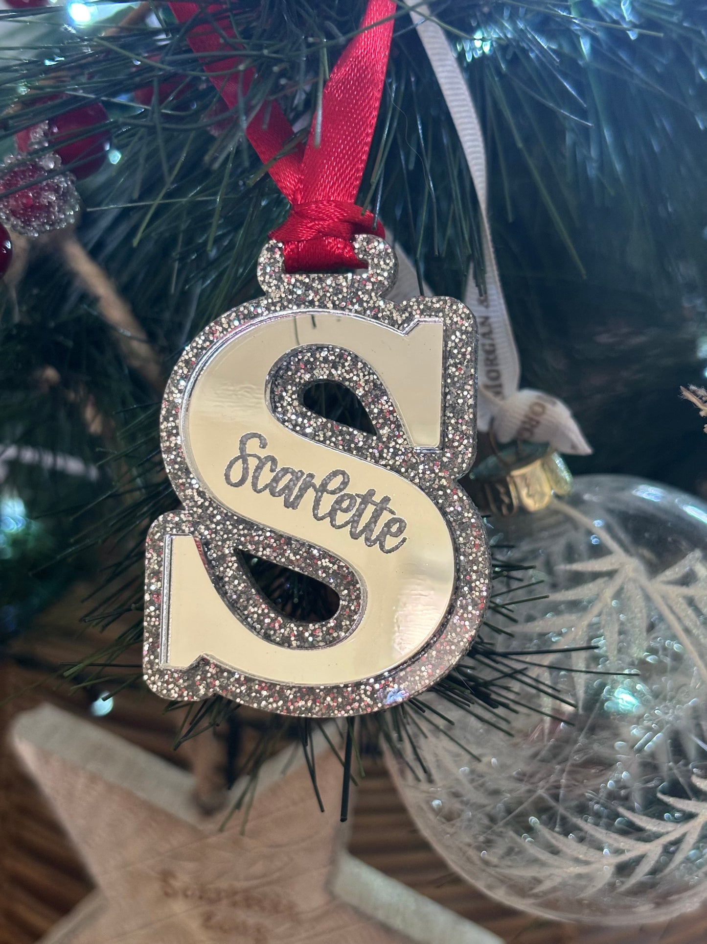 Custom Christmas Mirror Letter Ornaments