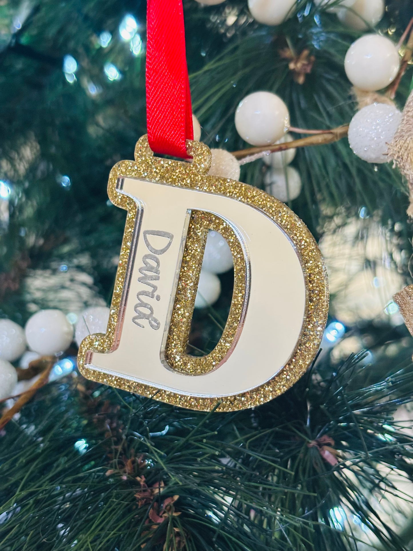 Custom Christmas Mirror Letter Ornaments
