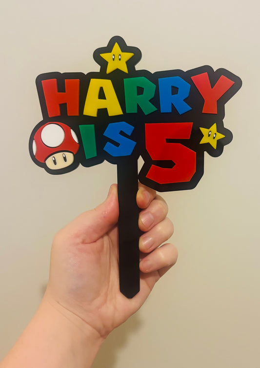 Mario Themed Cake Topper