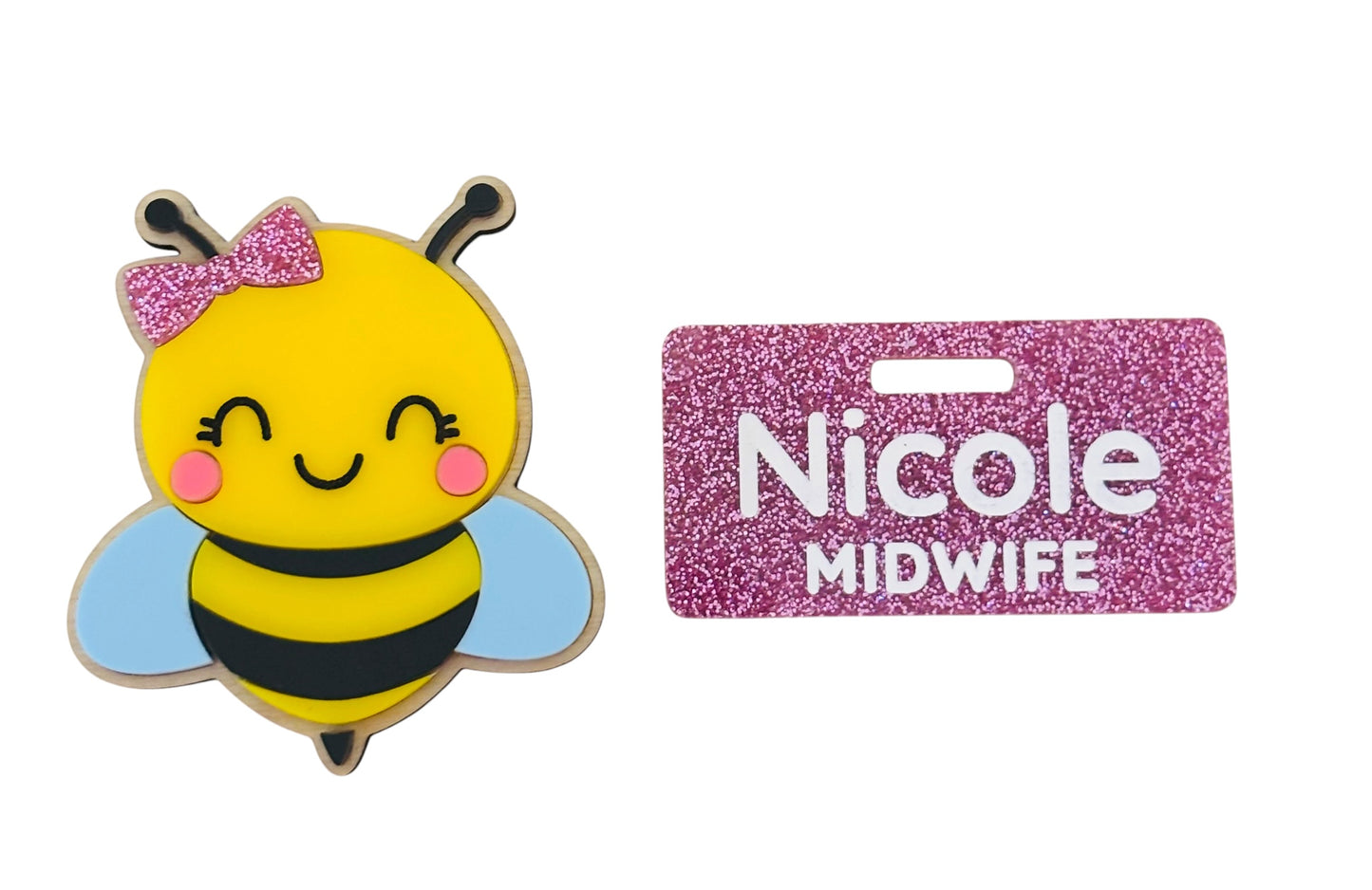 Bee Badge Reel + Name Plate Set