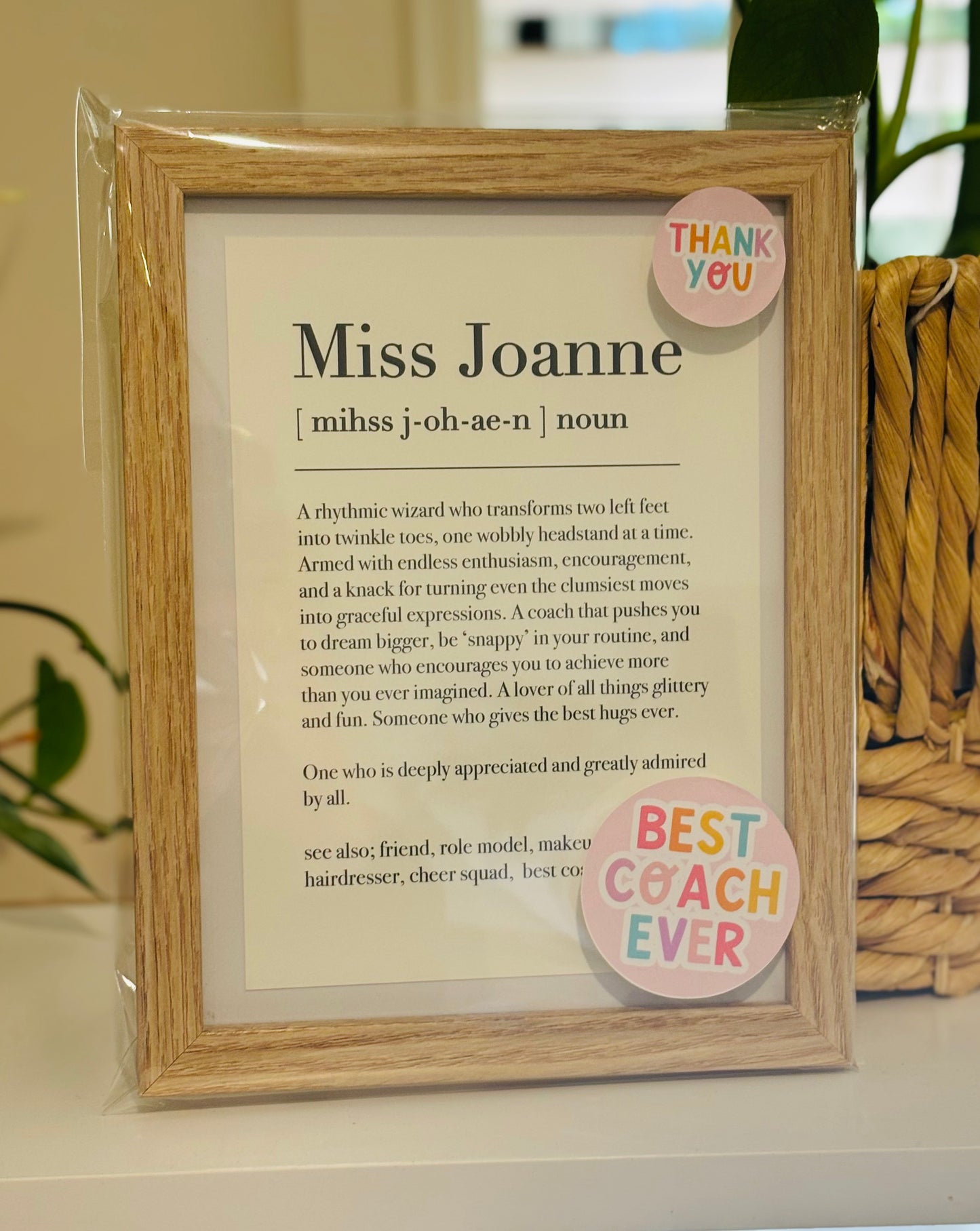 Personalised Gift Frame- Coach