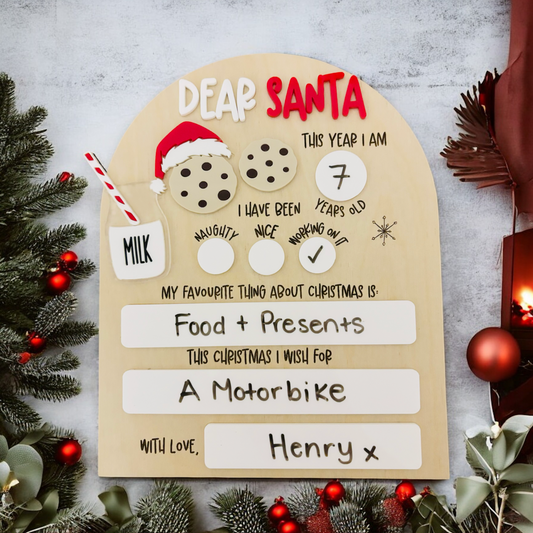 Dear Santa Board- Milk & Cookies