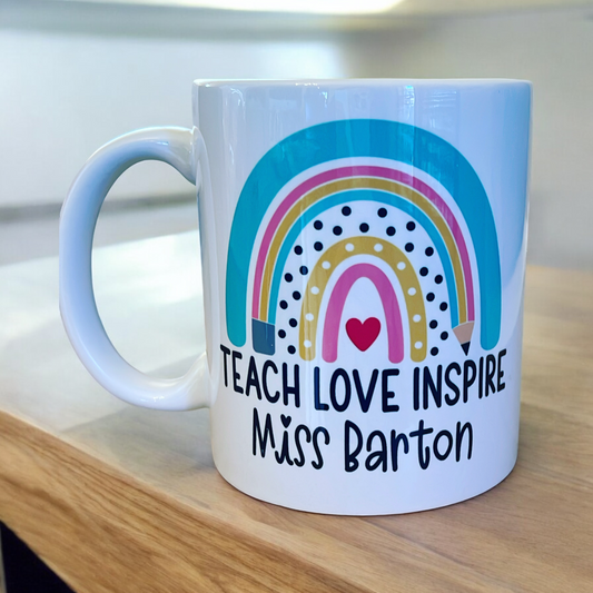 Teach Love Inspire-Personalised Teacher Gift Mug