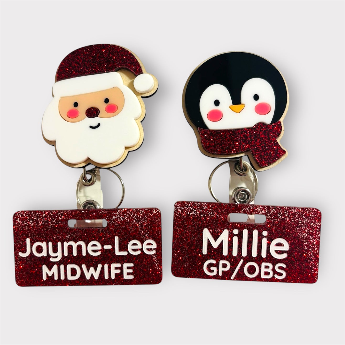 Custom Christmas Badge Reel + Name Plate