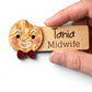 Gingerbread Man Personalised Acrylic + Birch Wood Name Badge